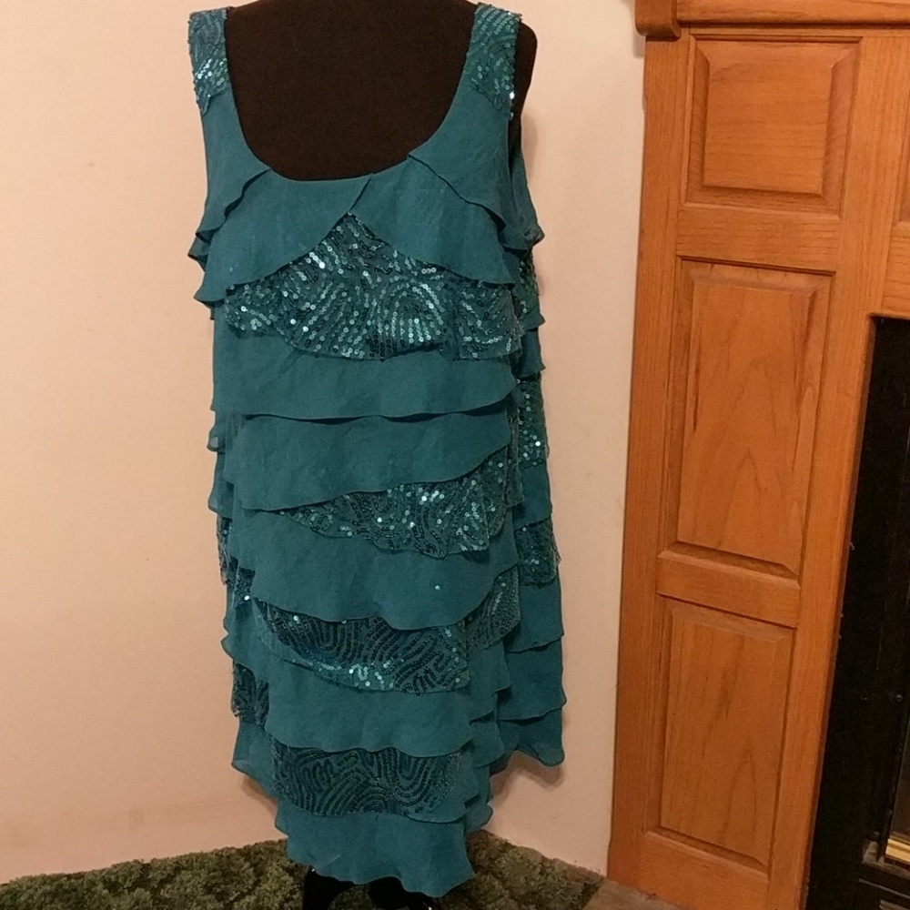 Teal cocktail dress